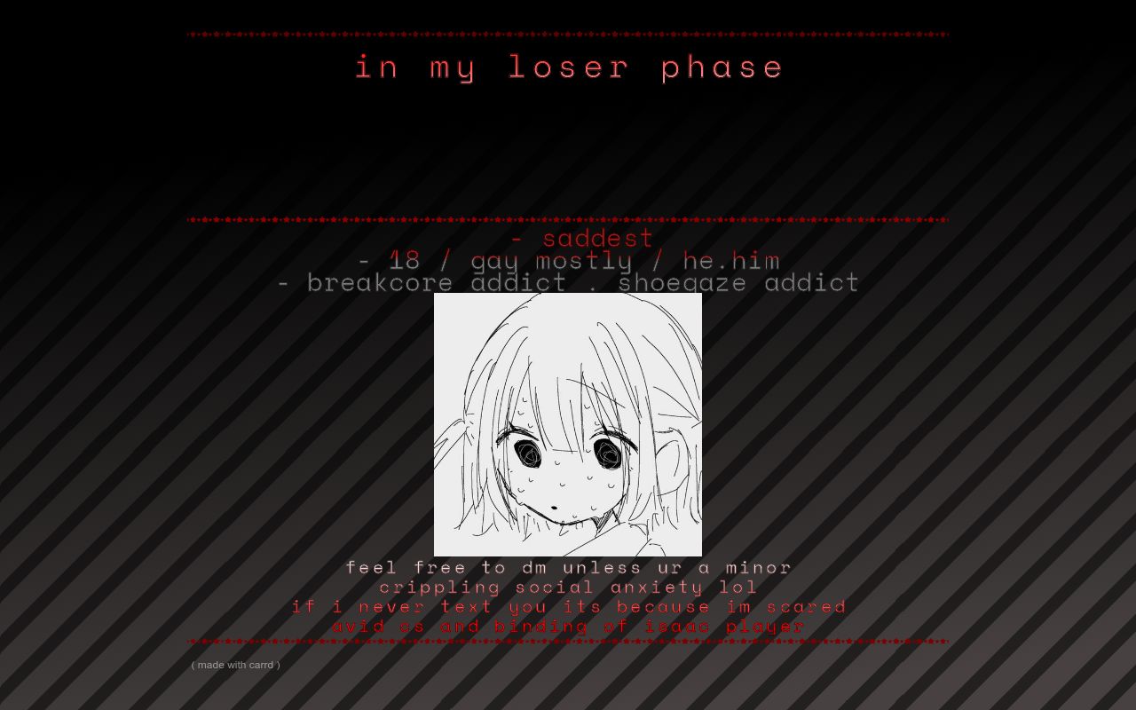 Carrd profile picture for @saddest